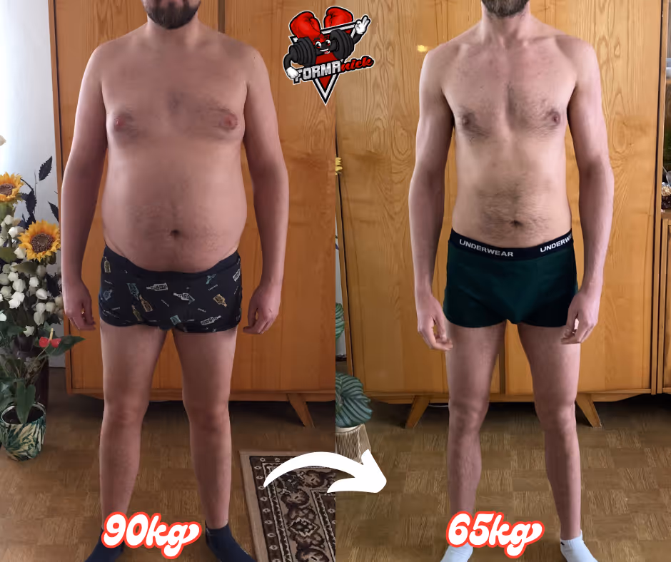 Zdjęcie męskiej przemiany podopiecznego trenera Marcina