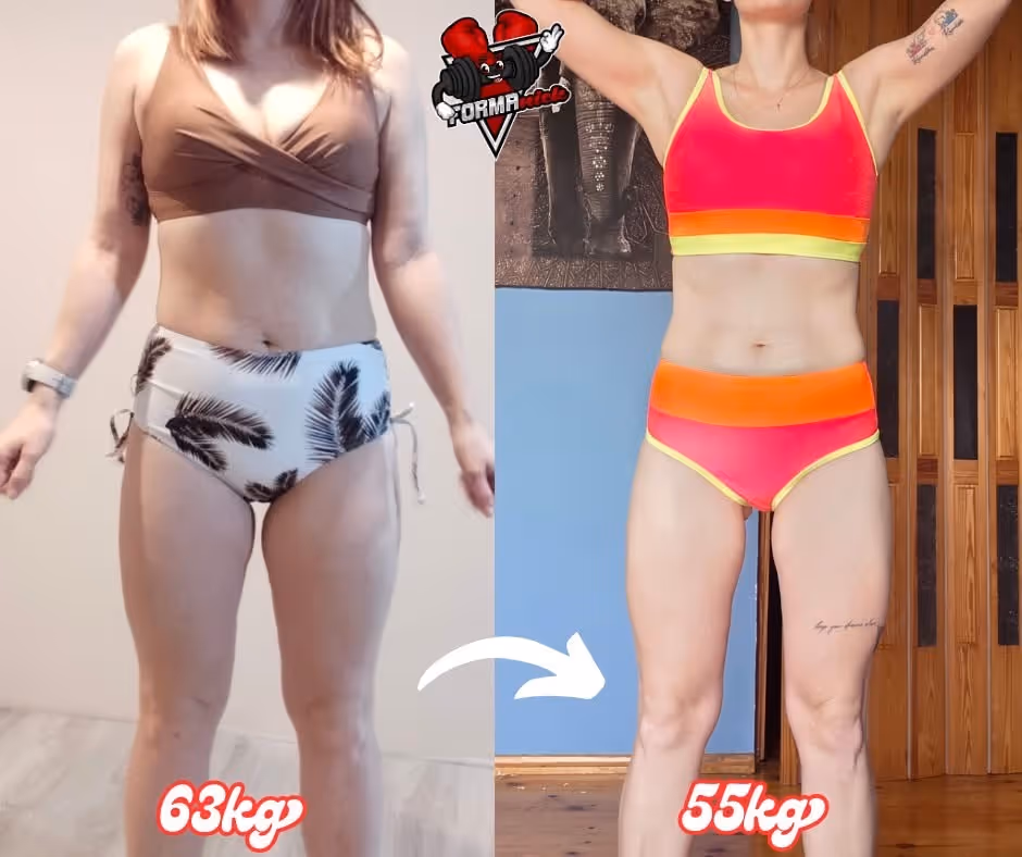 Zdjęcie kobiecej przemiany podopiecznej trenerea Marcina